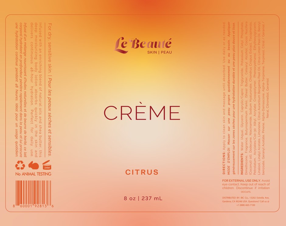 Le Beauté Citrus label